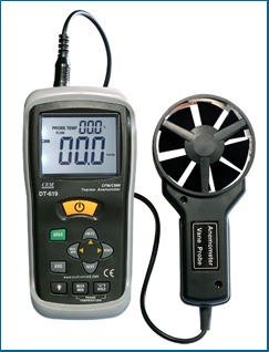 cmm / cfm thermo- anemometer with air temp ST -8894<br/>سرعت سنج جریان هوا<br/>محدوده اندازه گیری سرعت :0.40~ 30.00m/s<br/>با قابلیت اندازه گیری سرعت هوا<br/>به همراه services industrial-services industrial-services