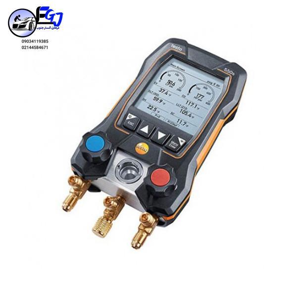 گیج منیفولد برندtestoمدل 550s Smart<br/>گیج دیجیتال هوشمند Testo 550s Smart از محصولات حرفه‌ای برند معتبر Testo آلمان است که برای سرویس، شارژ و نگهداری سی industry tools-hardware tools-hardware
