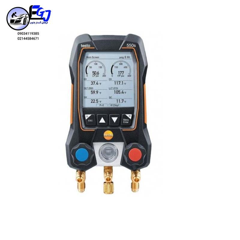 گیج منیفولد برندtestoمدل 550s Basic<br/><br/>گیج دیجیتال Testo 550s Basic یکی از مدل‌های پایه و کاربردی برند Testo آلمان است که برای سرویس و نگهداری سیستم‌های industry tools-hardware tools-hardware