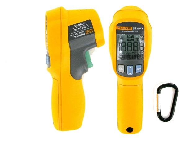 ترمومتر لیزری تفنگی فلوک مدل + FLUKE 62 Max plus با طراحی بدنه مستحکم دارای IP54 است که بیانگر مقاوم بودن دستگاه در برابر آب و گردو غبار وهمچنین سقوط  industry tools-hardware tools-hardware
