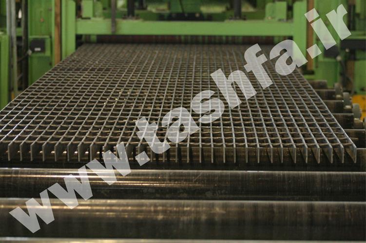 شرکت توسعه شبکه های فولادی آسیا ( تشفا ) تولید کننده گریتینگ به روش الکتروفورج و به وسیله خطوط تولید تمام اتوماتیک مطابق استاندارد BS4592 ، به صورت پن industry iron iron