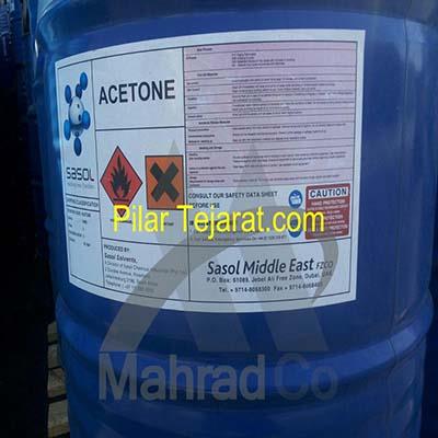 نام محصول : استون ساسول<br/>عنوان انگلیسی : acetone Sasol<br/>تولید کننده : ساسول، آفریقای جنوبی<br/>فرم شیمیایی : مایع<br/>واحد اندازه گیری : کیلوگرم<br/>نوع بسته بندی : industry chemical chemical