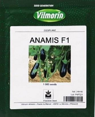 بادمجان آنامیس دارای فرم لامپی به رنگ سیاه براق با پوستی صاف، کاسبرگ سبز رنگ و بدون خار و طعمی شیرین می‌باشد. اولین میوه‌های آن را میتوان حدود 50 روز  industry agriculture agriculture