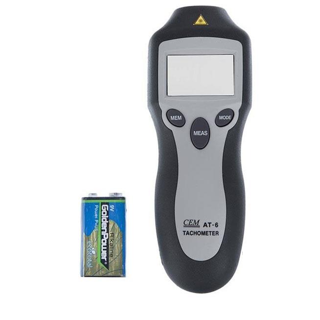 دورسنج (تاکومتر) دیجیتال غیر تماسی CEM AT-6 Digital Tachometer برای اندازه گیری دقیق سرعت دوران جسم چرخشی و محاسبه مقادیر RPM و TOT در اجسام در حال چر industry tools-hardware tools-hardware