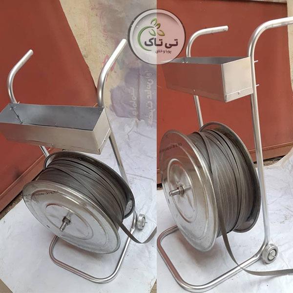 گروه صنعتی تی تاک در همه شهرهای کشور نمایندگی فعال میپذیرد.<br/><br/> <br/>رول بازکن تسمه <br/> <br/>مشخصات فنی دستگاه رول بازکن تسمه<br/>ابعاد دستگاه : ۱۰۰*۵۰*۴۰ سانتی منتر<br/> industry tools-hardware tools-hardware