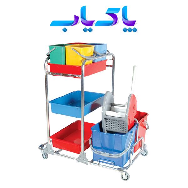 جهت کسب اطلاعات و استعلام قیمت با ما تماس بگیرید.<br/><br/>ترالی نظافت<br/>ـ ترالی نظافت برای تسهیل و راحتی نظافت محیطهای مختلف بکار می رود. از جمله ترولی نظافت ل industry cleaning cleaning